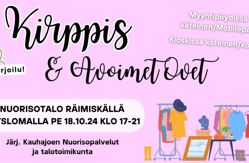 Kirppistapahtuma ja avoimet ovet nuorisotalo Räimiskällä